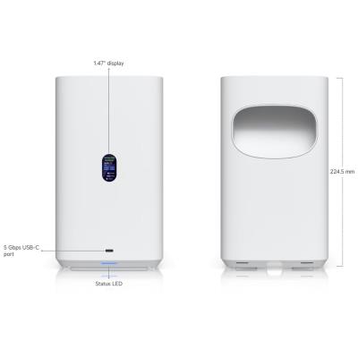 Ubiquiti UniFi UNAS 4 W - NAS server, 4x 3,5" slot HDD, 2x M.2 NVMe SSD slot, RAID, 2.5GbE, 5Gbps USB-C, PoE+++, bílý