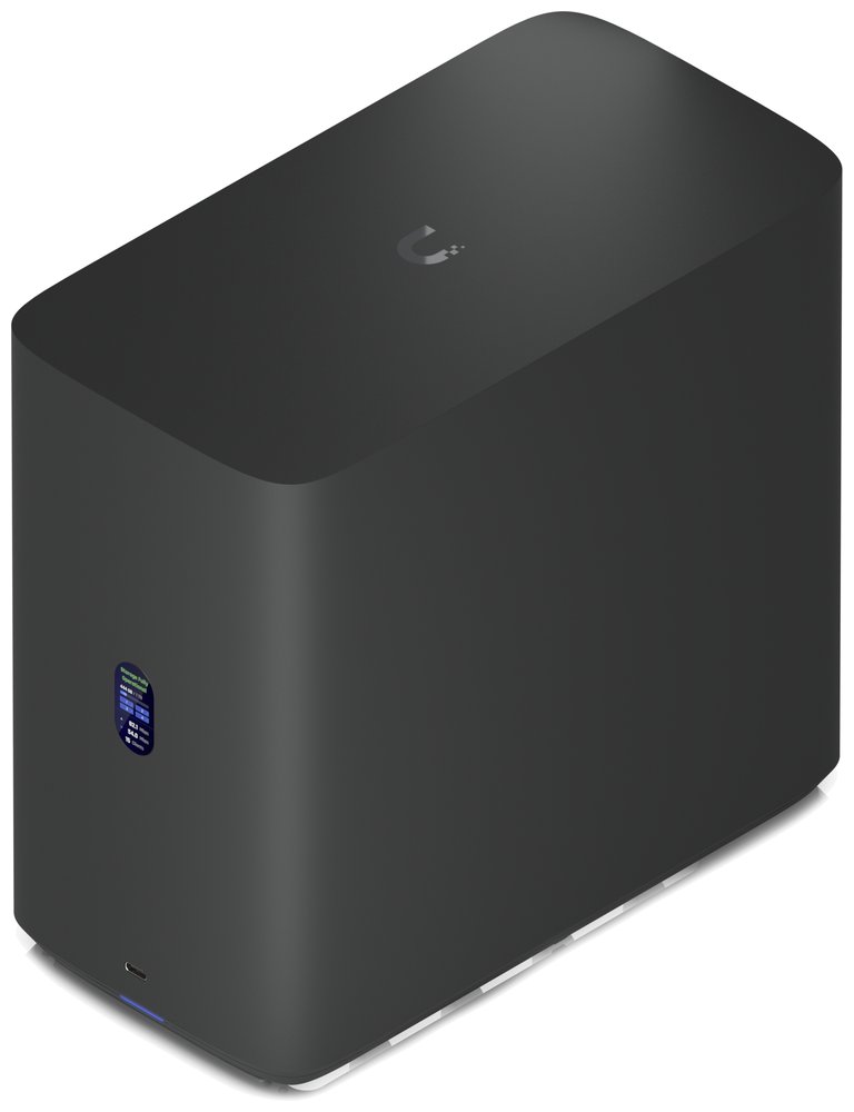 Ubiquiti UniFi UNAS 4 B - NAS server, 4x 3,5" slot HDD, 2x M.2 NVMe SSD slot, RAID, 2.5GbE, 5Gbps USB-C, PoE+++, černý