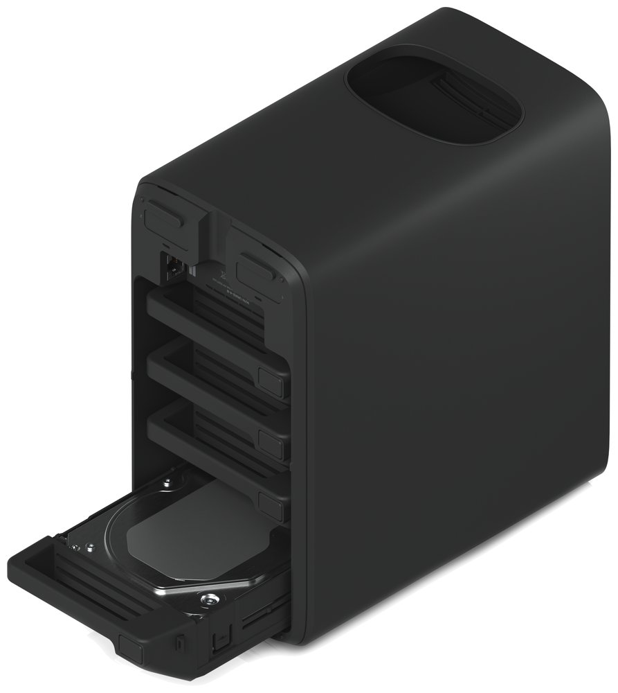 Ubiquiti UniFi UNAS 4 B - NAS server, 4x 3,5" slot HDD, 2x M.2 NVMe SSD slot, RAID, 2.5GbE, 5Gbps USB-C, PoE+++, černý