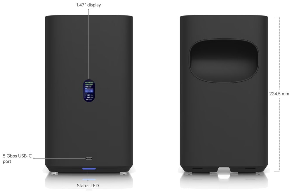 Ubiquiti UniFi UNAS 4 B - NAS server, 4x 3,5" slot HDD, 2x M.2 NVMe SSD slot, RAID, 2.5GbE, 5Gbps USB-C, PoE+++, černý