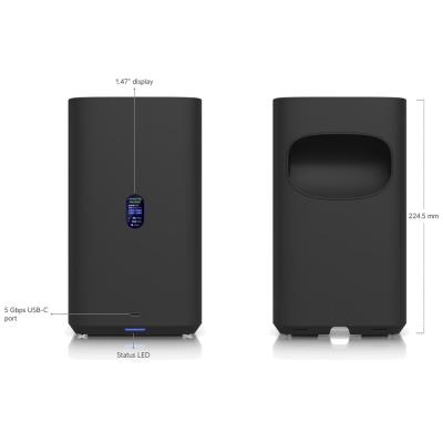 Ubiquiti UniFi UNAS 4 B - NAS server, 4x 3,5" slot HDD, 2x M.2 NVMe SSD slot, RAID, 2.5GbE, 5Gbps USB-C, PoE+++, černý