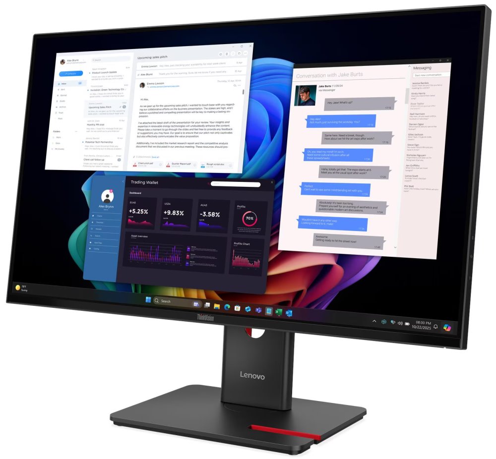 Lenovo T27UD-40/ 27"/ IPS/ 3840x2160/ 16:9/ 350cd/m2/ 1500:1/ 4ms/ HDMI/ DP/ USB/ USB-C/ LAN/ PIVOT