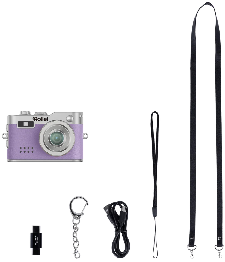 Rollei Mini Digitalkamera/ 2 MPix/ 0,96" LCD/ 1080p video/ Fialový