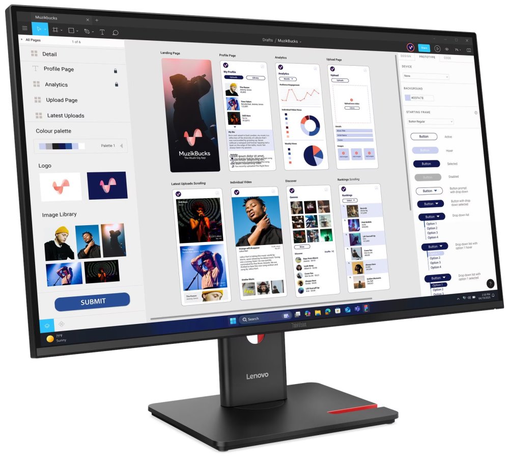 Lenovo T32UD-40/ 31,5" IPS / 3840x2160/ 16:9/ 350cd/m2cmd/ 1500:1 / 4ms/ HDMI/ DP/ USB/ USB-C/ LAN/ VESA/ PIVOT/ černý