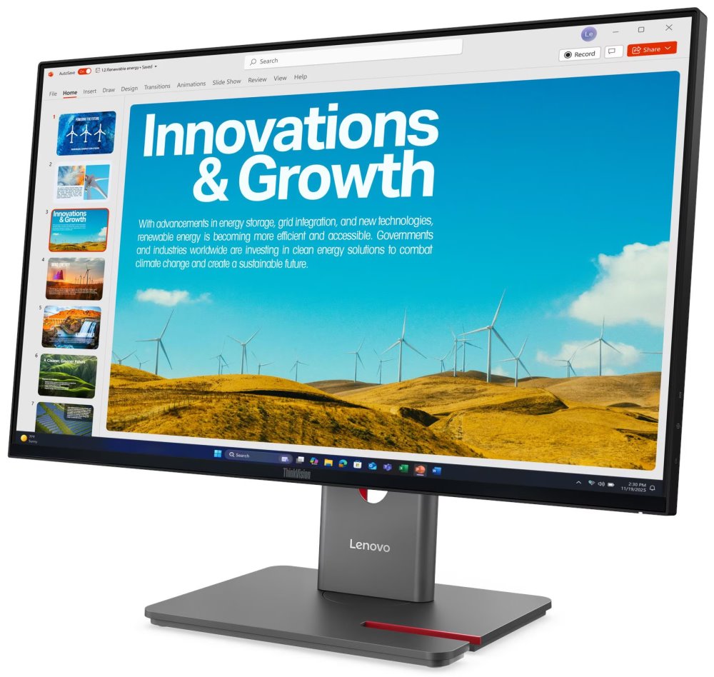 Lenovo P24QD-40/ 23,8" / IPS/ 2560x1440/ 16:9/ 300cd/m2cmd/ 1500:1/ 4ms/ HDMI/ DP/ USB/ USB-C/ LAN/ PIVOT