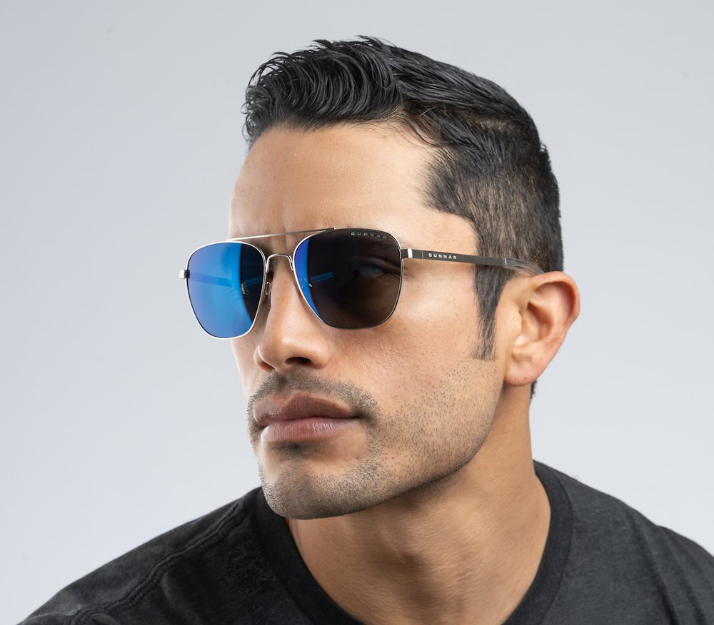 GUNNAR kancelářske/herní brýle  MUSTANG CHROME sluneční skla NEUTRAL BLF 90 Natural focus