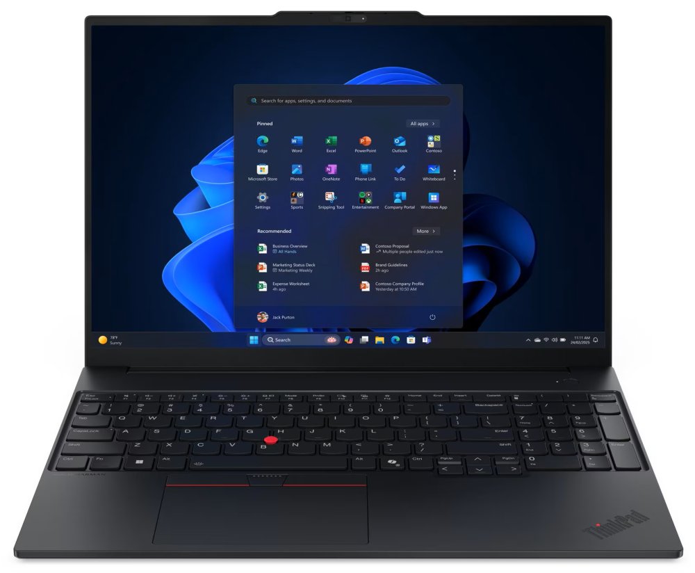 Lenovo E16 Gen 3/ Ryzen 7 250/ 32GB DDR/ 1TB SSD/ AMD Radeon 780M/ 16"WUXGA,matný/ W11H/ černý