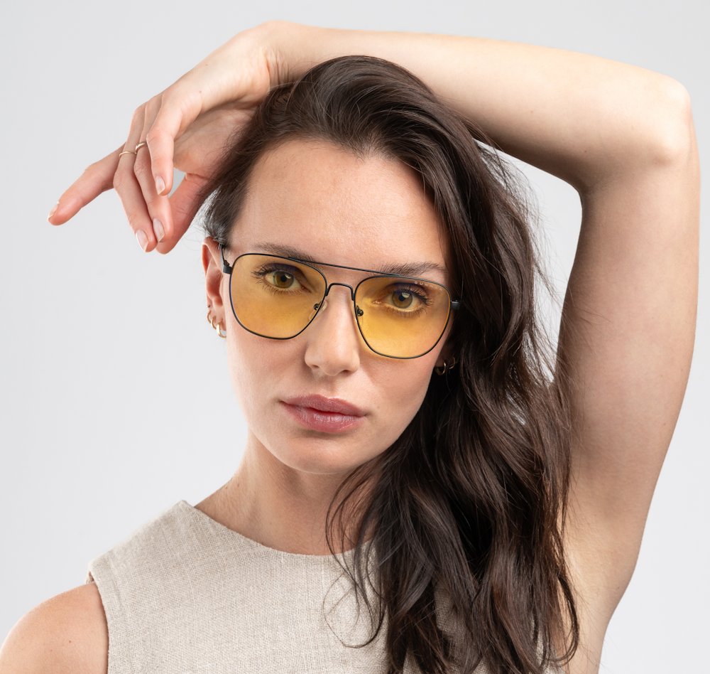 GUNNAR kancelářske/herní brýle  MUSTANG ONYX čirá skla BLF 35 GUNNAR focus