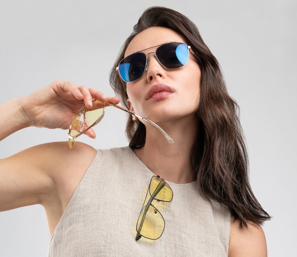 GUNNAR kancelářske/herní brýle  MUSTANG GOLD sluneční skla NEUTRAL BLF 90 GUNNAR focus