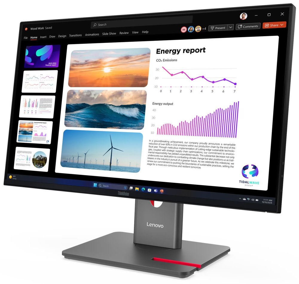 Lenovo P24Q-40/ 23,8" / IPS/ 2560x1440/ 16:9/ 300cd/m2cmd/ 1500:1/ 4ms/ HDMI/ DP/ USB/ LAN/ PIVOT