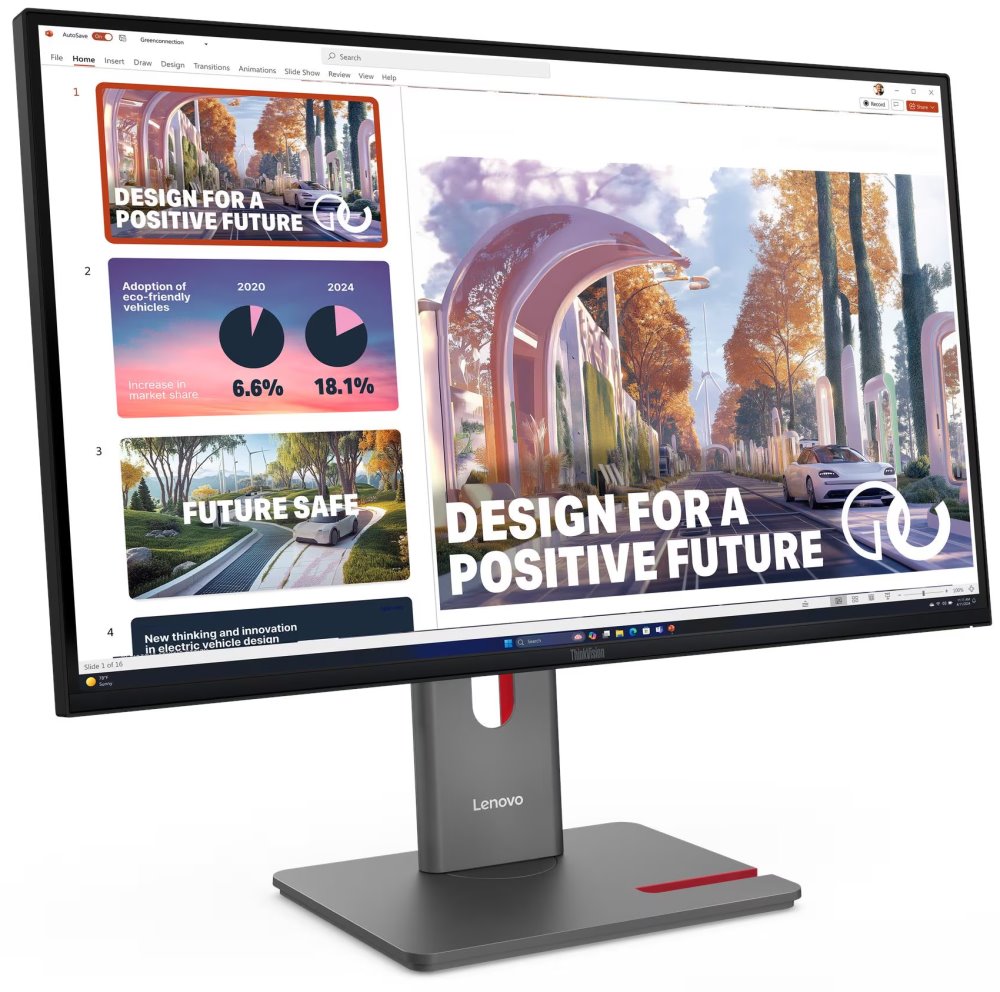 Lenovo P27QD-40/ 27"/ IPS/ 2560x1440/ 16:9/ 350cd/m2/ 1500:1/ 4ms/ HDMI/ DP/ USB/ USB-C/ LAN/ PIVOT