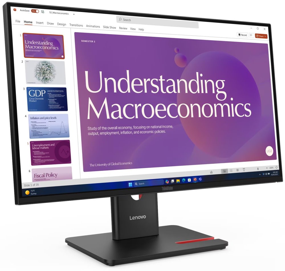 Lenovo T24D-40/ 23,8"/ IPS/ 1920x1080/ 16:9/ 250cd/m2cmd/ 1500:1/ 4ms/ HDMI/ DP/ USB/ USB-C/ LAN/ PIVOT