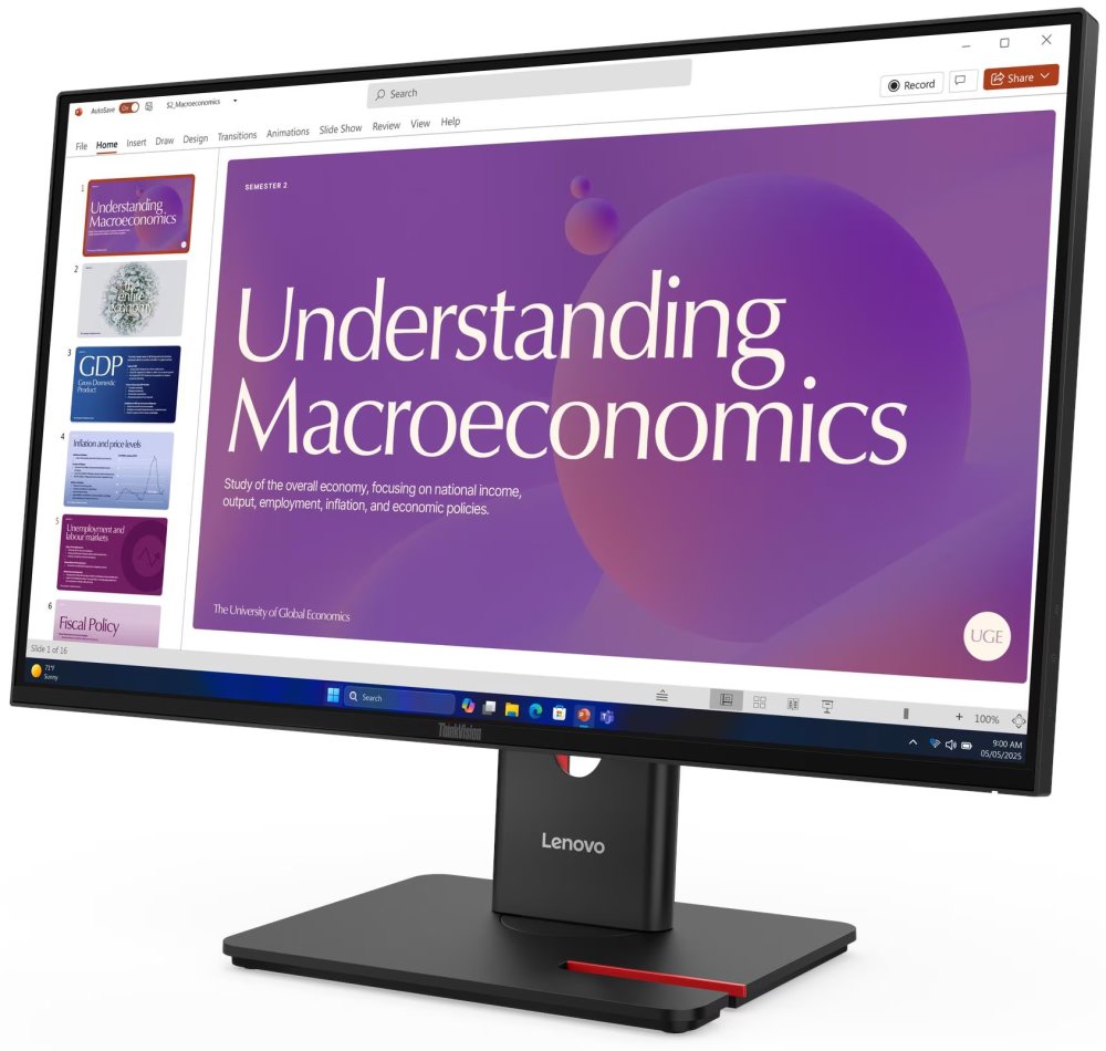 Lenovo T24D-40/ 23,8"/ IPS/ 1920x1080/ 16:9/ 250cd/m2cmd/ 1500:1/ 4ms/ HDMI/ DP/ USB/ USB-C/ LAN/ PIVOT