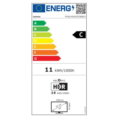 Lenovo P24Q-40/ 23,8" / IPS/ 2560x1440/ 16:9/ 300cd/m2cmd/ 1500:1/ 4ms/ HDMI/ DP/ USB/ LAN/ PIVOT