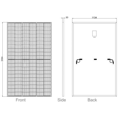 ELERIX ESM-550M solární panel celočerný, TOPCon N type, Mono, Half Cut 550Wp, 132 článků