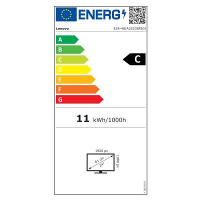 Lenovo E24-40/ 23,8" / IPS/ 1920x1080/ 16:9/ 250cd/m2cmd/ 1300:1/ 6ms/ HDMI/ DP/ VGA/ PIVOT