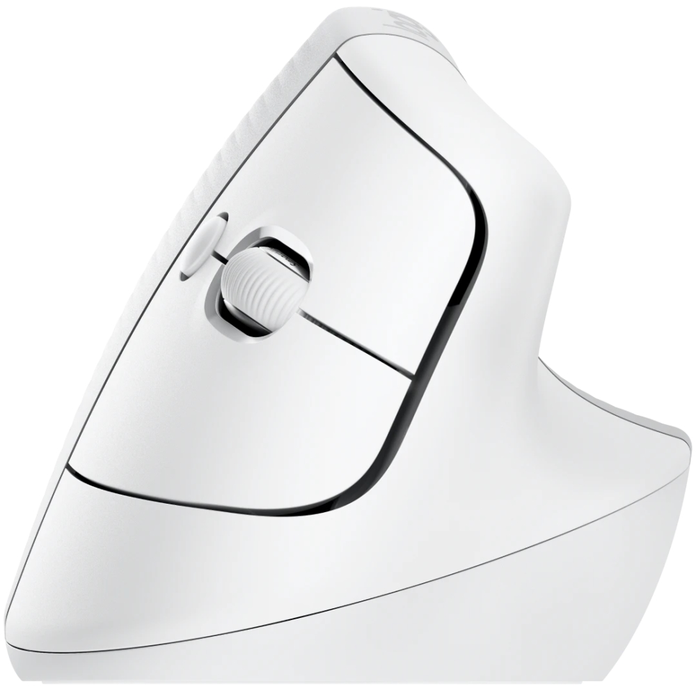 Logitech Lift for Mac Vertical Ergonomic Mouse - White   Vertikální myš, optická, 6 tlačítek, bezdrátová, Bluetooth