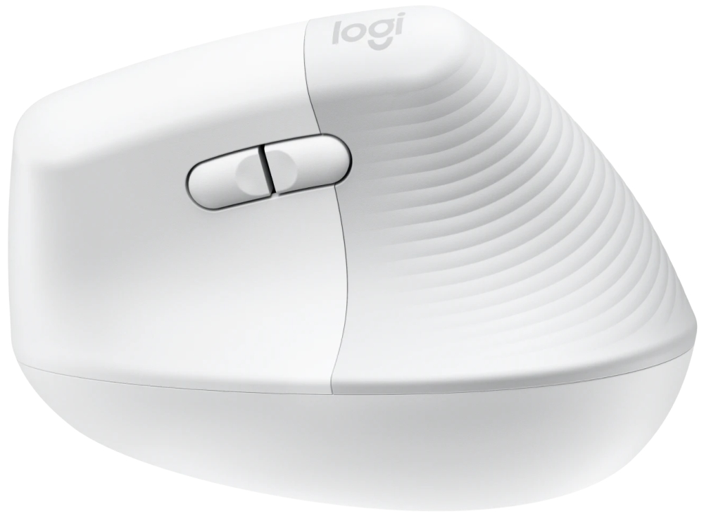 Logitech Lift for Mac Vertical Ergonomic Mouse - White   Vertikální myš, optická, 6 tlačítek, bezdrátová, Bluetooth