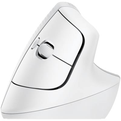 Logitech Lift for Mac Vertical Ergonomic Mouse - White   Vertikální myš, optická, 6 tlačítek, bezdrátová, Bluetooth
