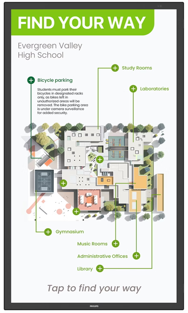 Philips panel –  55", VA - UHD, 24/7, 450 / 500cd, anti-glare, anti-fingerprint, HDMI, DP, USB, GLAN