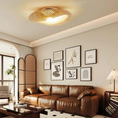 IMMAX BOHO HILO designové stropní svítidlo, D80cm, E27, bambus