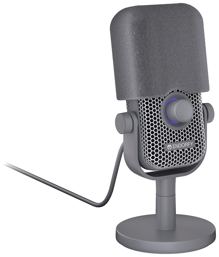 Endorfy mikrofon Solum Voice S / drátový / pop-up filtr / RGB podsvícení / USB-C / šedý