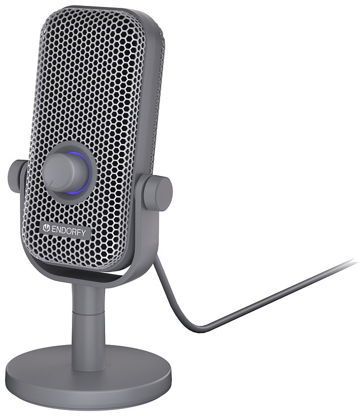 Endorfy mikrofon Solum Voice S / drátový / pop-up filtr / RGB podsvícení / USB-C / šedý