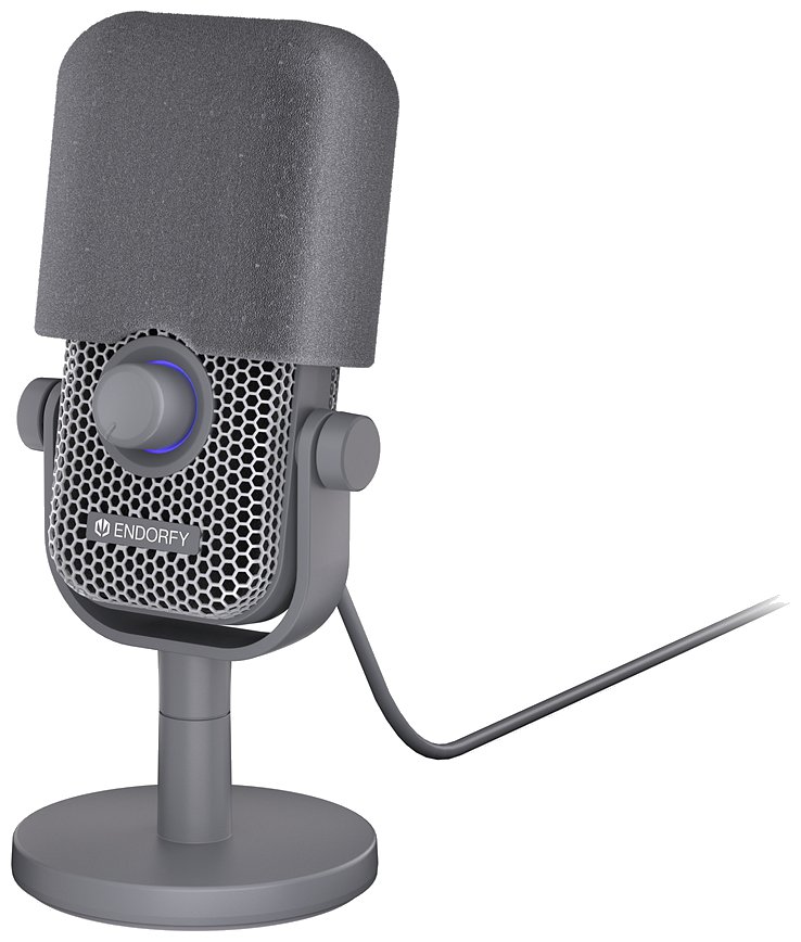 Endorfy mikrofon Solum Voice S / drátový / pop-up filtr / RGB podsvícení / USB-C / šedý