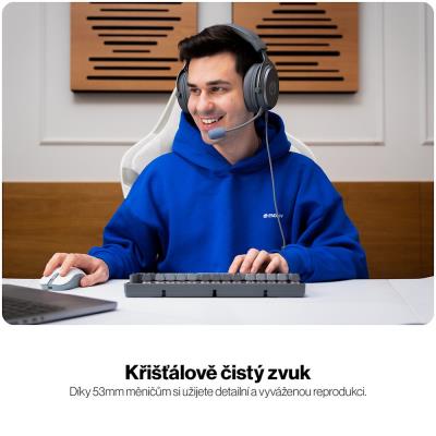 Endorfy headset VIRO Plus USB / drátový / s odnímatelným mikrofonem / USB / šedý