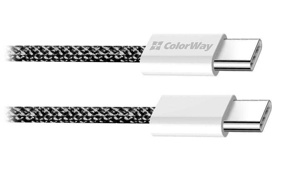 COLORWAY Datový Kabel USB-C/ USB-C/ 3A/ Fast Charging 60W/ 1m/ Černý