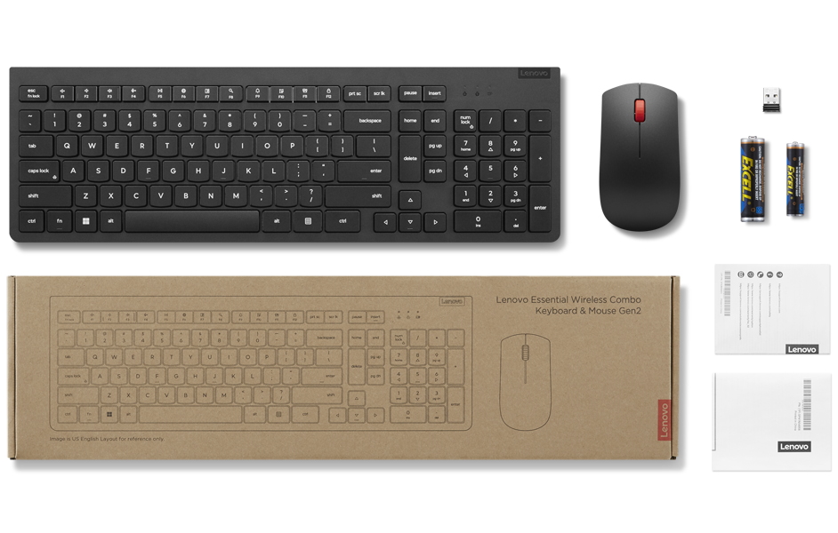 Lenovo Essential bezdrátová klávesnice & myš Gen 2 černá CZ/SK