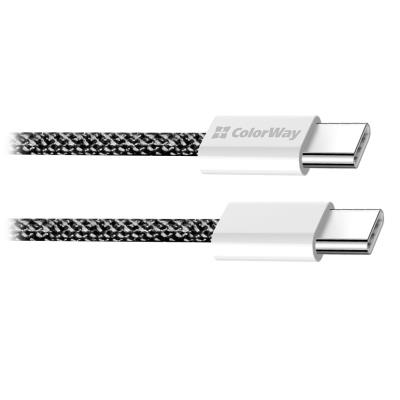 COLORWAY Datový Kabel USB-C/ USB-C/ 3A/ Fast Charging 60W/ 1m/ Černý