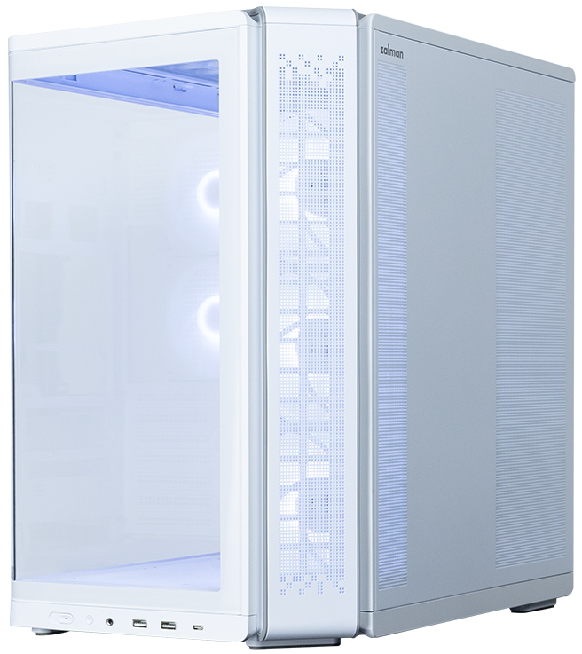 Zalman skříň P60 / ATX / 5x120mm ARGB fan / 2xUSB 3.0 / USB-C / panoramatická / bílá