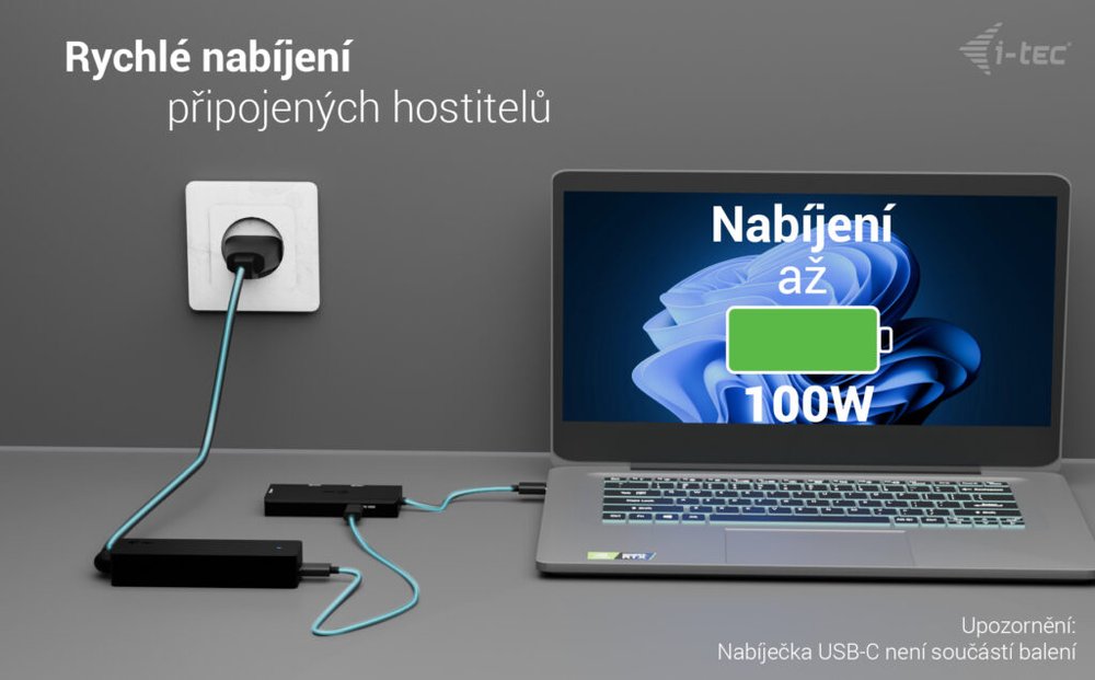 i-tec USB-C Triple 4K HDMI video adaptér, Power Delivery 100W