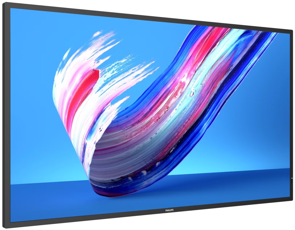 Philips IPS panel – 43" D-LED displej, UHD rozlišení, IPS panel, jas 400 cd/m2, provoz 16/7, Android 10
