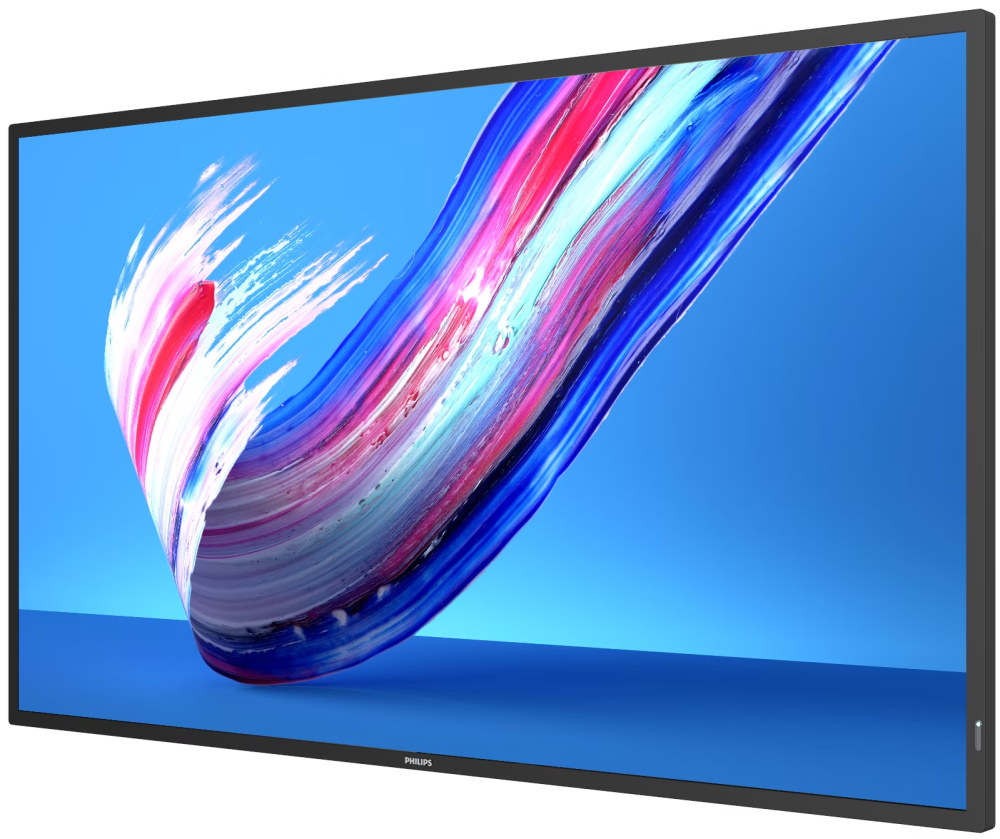 Philips IPS panel – 43" D-LED displej, UHD rozlišení, IPS panel, jas 400 cd/m2, provoz 16/7, Android 10