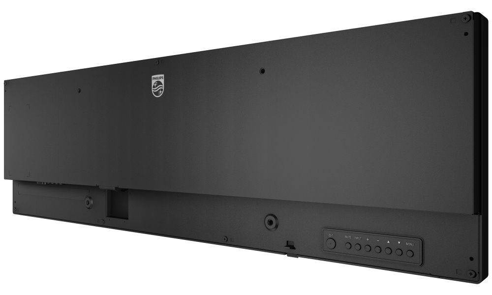 Philips IPS panel – 37" D-LED displej, rozlišení 1920×540, jas 700 cd/m2, AN, provoz 24/7