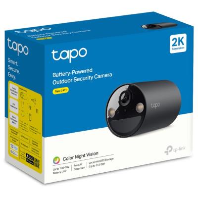 TP-Link Tapo C411 WiFi Kamera, venkovní, 2K, 2304 x 1296, audio, IR 9m, MicroSD, IP65, baterie 6400 mAh