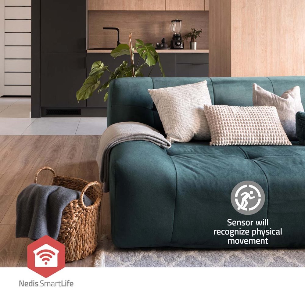 NEDIS chytrý detektor pohybu/ Zigbee 3.0/ napájení z baterie/ životnost baterie 24m/ úhel 100 °/ rozsah 7 m/ bílý