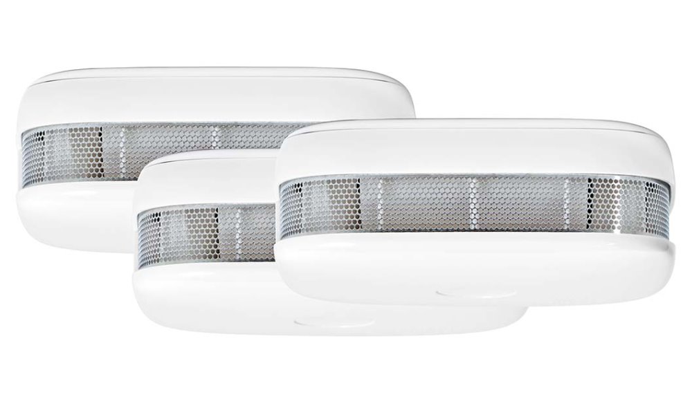 NEDIS Wi-Fi chytrý detektor kouře/ napájení z baterie/ hlasitost 85 dB/ výdrž snímače 10 let/ Android/ iOS/ 3ks/ bílý