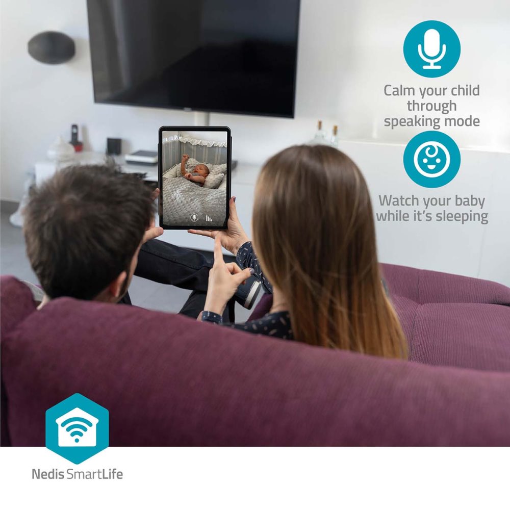 NEDIS IP kamera/ vnitřní/ Wi-Fi/ 3Mpix/ 1296p/ Onvif/ detekce pohybu/ noční vidění 10m/ bílá