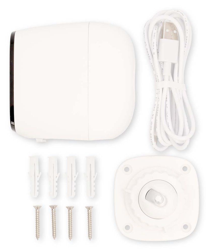 NEDIS IP kamera/ venkovní/ IP66/ Wi-Fi/ 4Mpix/ 1440p/ dobíjecí/ reflektor/ detekce pohybu/ noční vidění 8m/ bílá