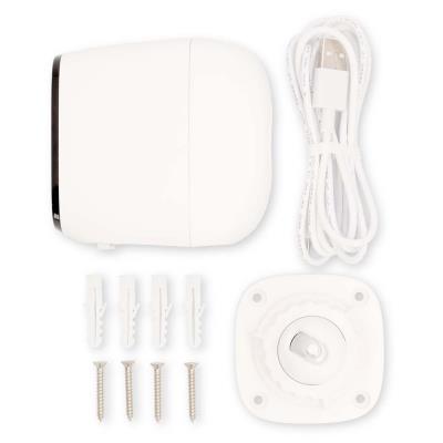 NEDIS IP kamera/ venkovní/ IP66/ Wi-Fi/ 4Mpix/ 1440p/ dobíjecí/ reflektor/ detekce pohybu/ noční vidění 8m/ bílá