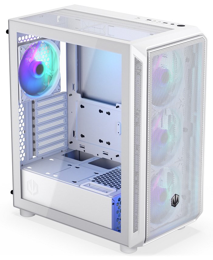 Endorfy skříň Arx 500 White ARGB / ATX / 4x140 ARGB fan (až 7 fans) / 2xUSB-A / USB-C / tvrz. sklo  / mesh panel /  bílá