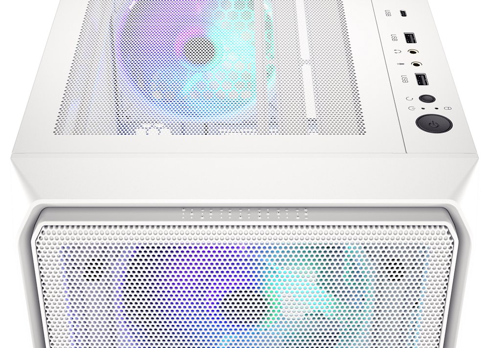 Endorfy skříň Arx 500 White ARGB / ATX / 4x140 ARGB fan (až 7 fans) / 2xUSB-A / USB-C / tvrz. sklo  / mesh panel /  bílá