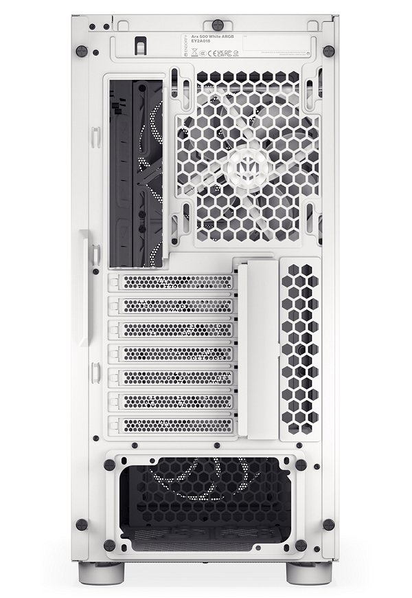 Endorfy skříň Arx 500 White ARGB / ATX / 4x140 ARGB fan (až 7 fans) / 2xUSB-A / USB-C / tvrz. sklo  / mesh panel /  bílá
