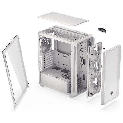 Endorfy skříň Arx 500 White ARGB / ATX / 4x140 ARGB fan (až 7 fans) / 2xUSB-A / USB-C / tvrz. sklo  / mesh panel /  bílá