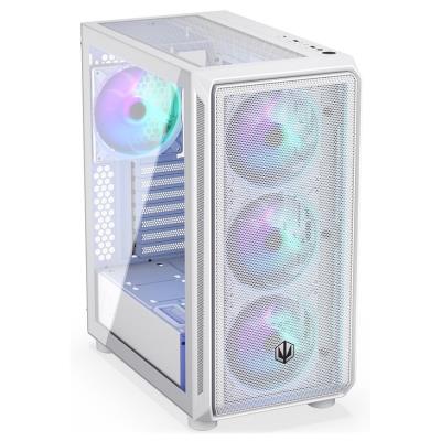 Endorfy skříň Arx 500 White ARGB / ATX / 4x140 ARGB fan (až 7 fans) / 2xUSB-A / USB-C / tvrz. sklo  / mesh panel /  bílá