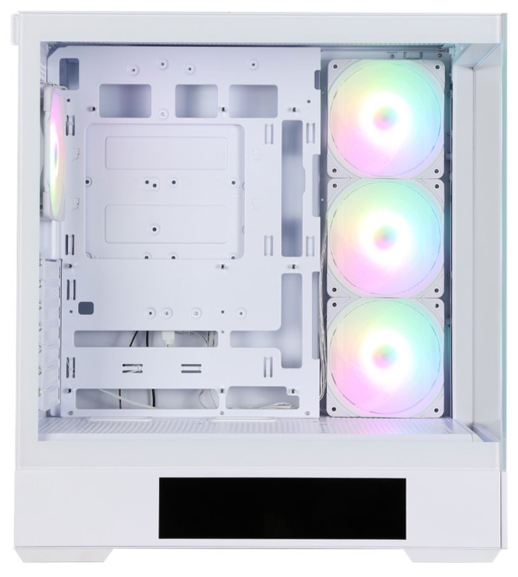 Zalman skříň P40 DS / ATX / 4x120mm ARGB fan / 2xUSB 3.0 / USB-C / displej / panoramatická / bílá