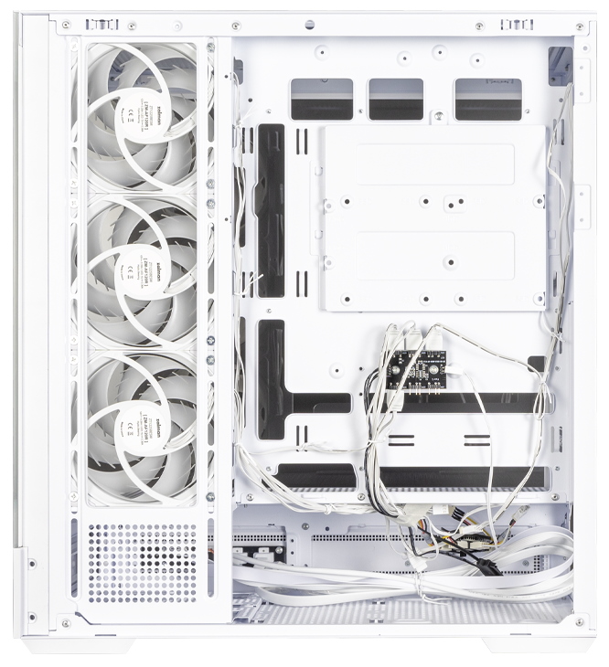 Zalman skříň P40 DS / ATX / 4x120mm ARGB fan / 2xUSB 3.0 / USB-C / displej / panoramatická / bílá